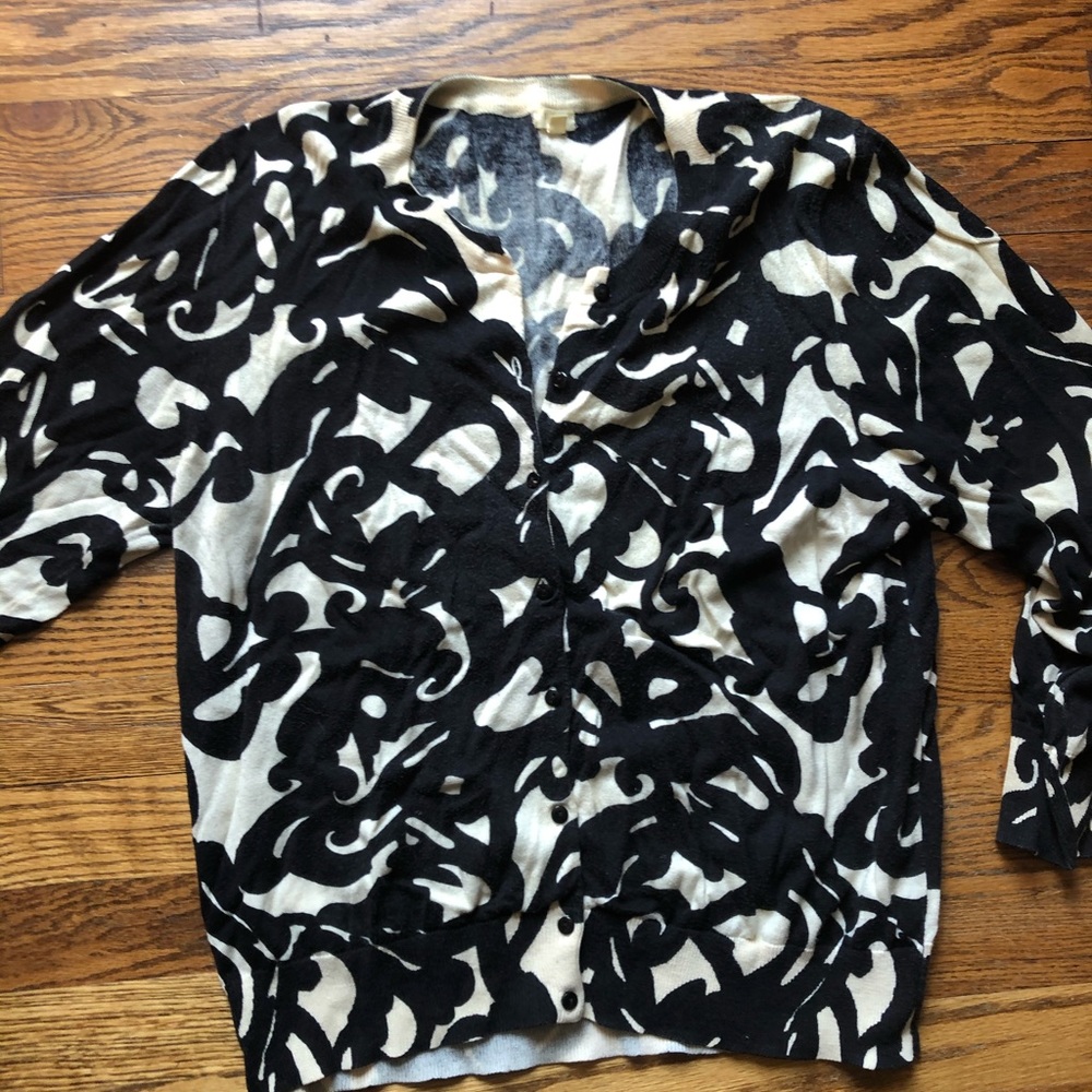 J. Crew cardigan, black and cream